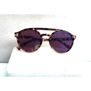 Bay Sky Tortoise Shell Women Sunglasses Double Bridge Mirrored Round 51-19-139